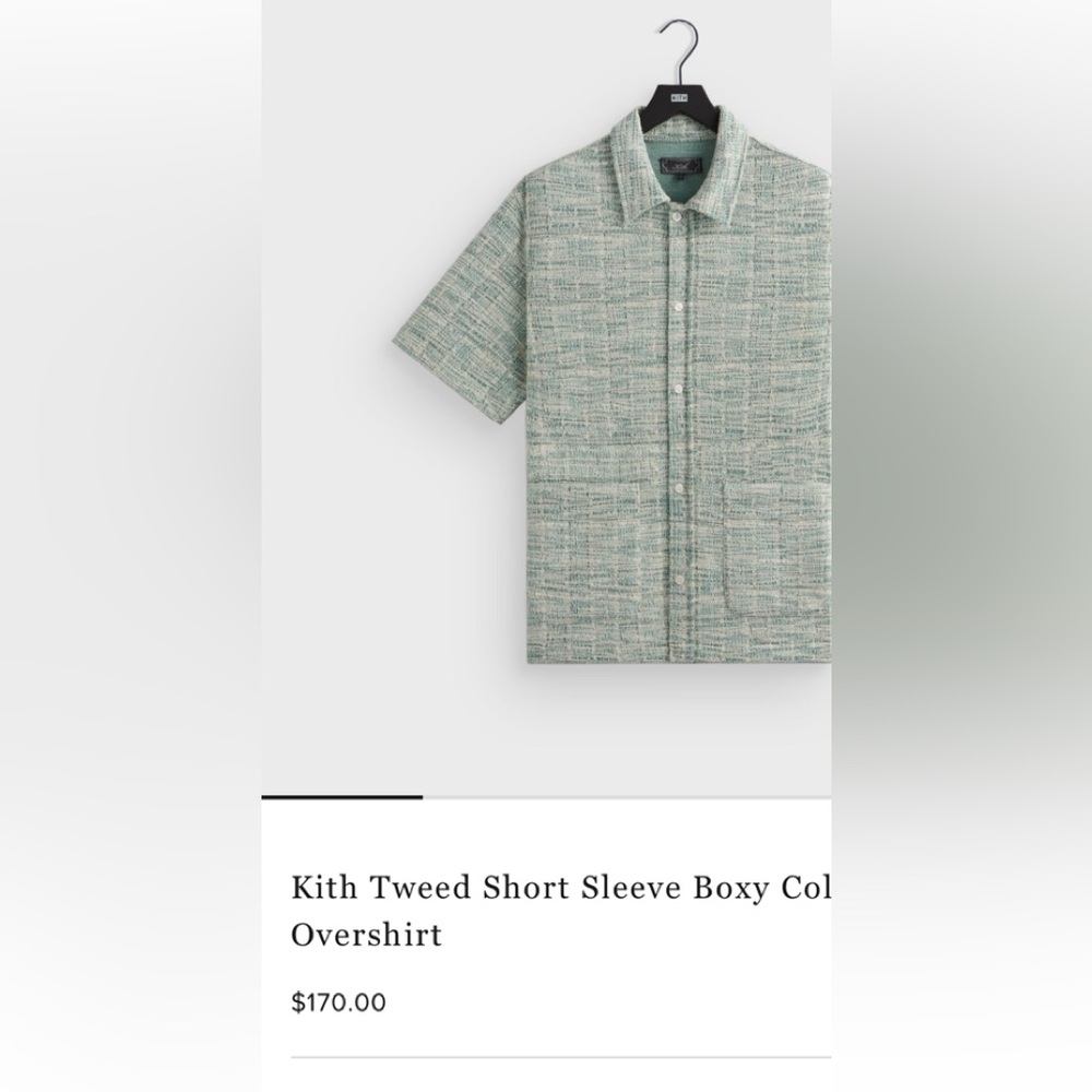 Kith Green Tweed Short Sleeve Shirt